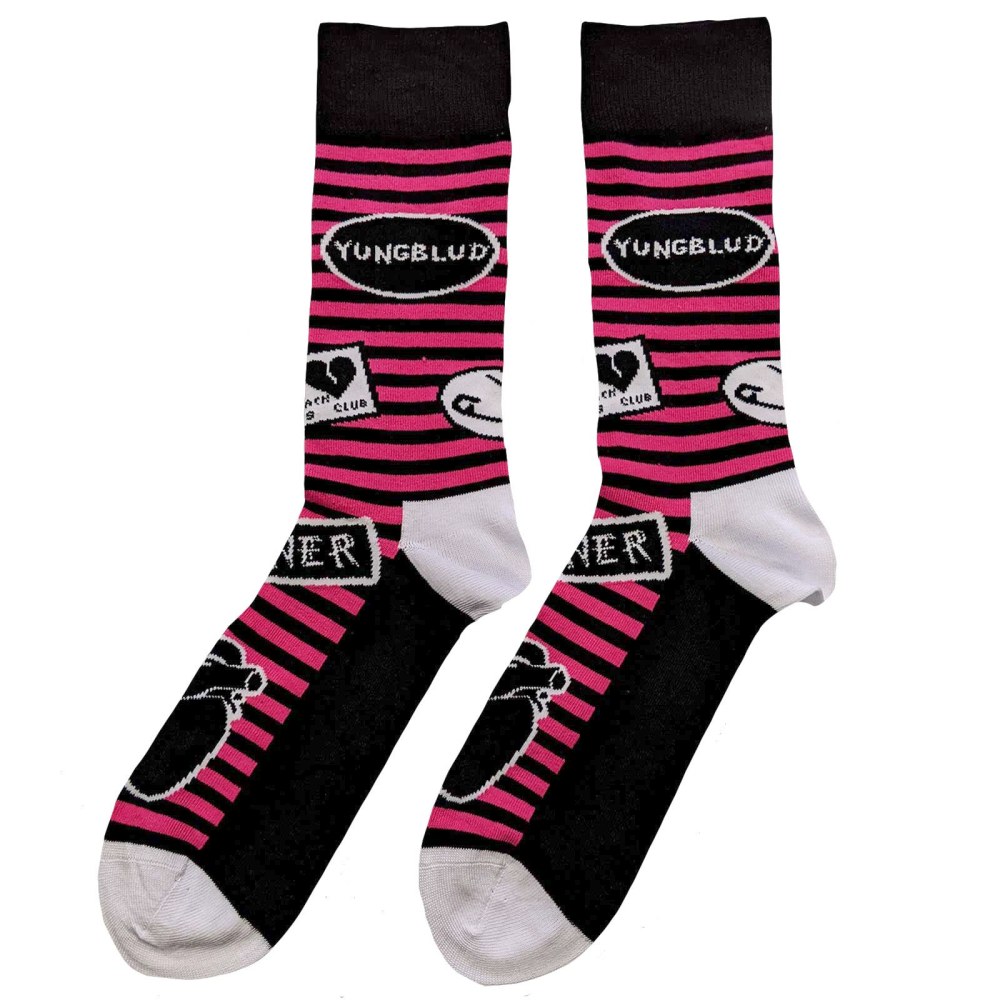 Yungblud - Symbols Socken - EU 40-45 - Rosa/Schwarz